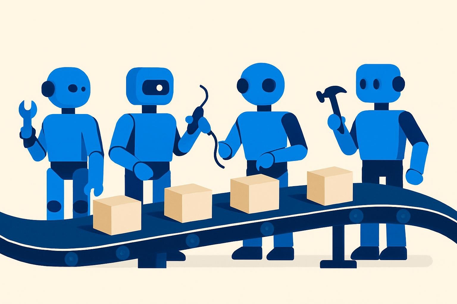 Bốn AI agent phụ trách bốn công đoạn liên tiếp trong một quy trình
